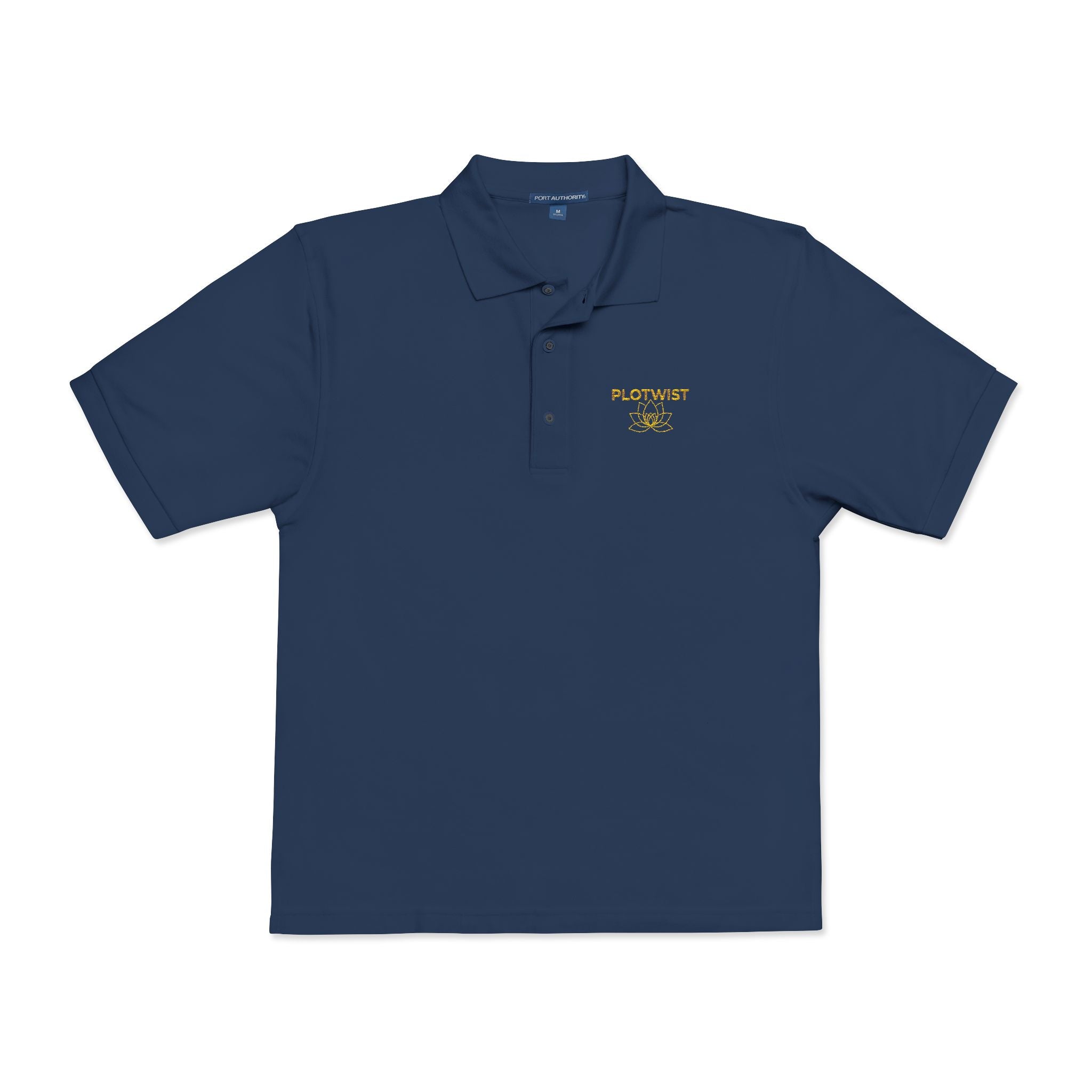 Embroidered Polo Shirt — Classic Gold ‘Island Life’ Chest Logo