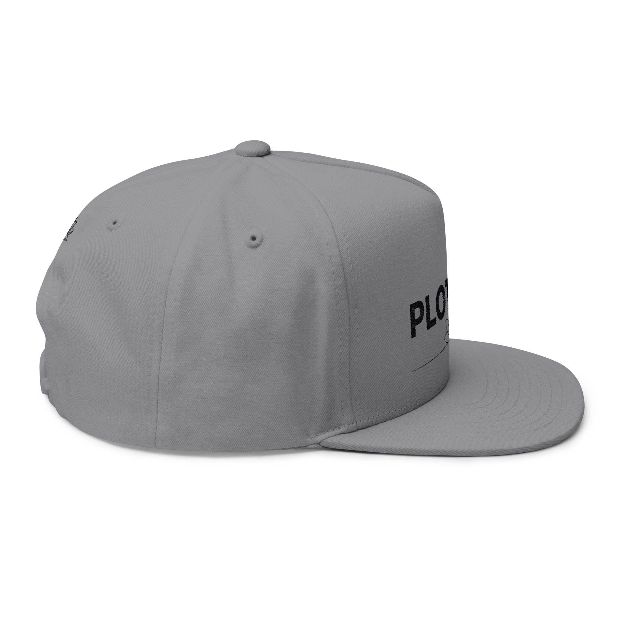 Plotwist Embroidered Flat Bill Cap — Minimal Logo Snapback Hat