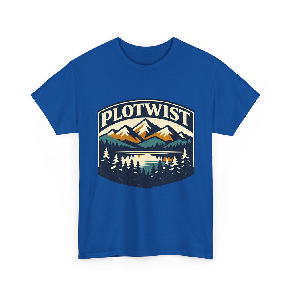 Plotwist Mountain Graphic Tee — Vintage Wilderness Camp Shirt