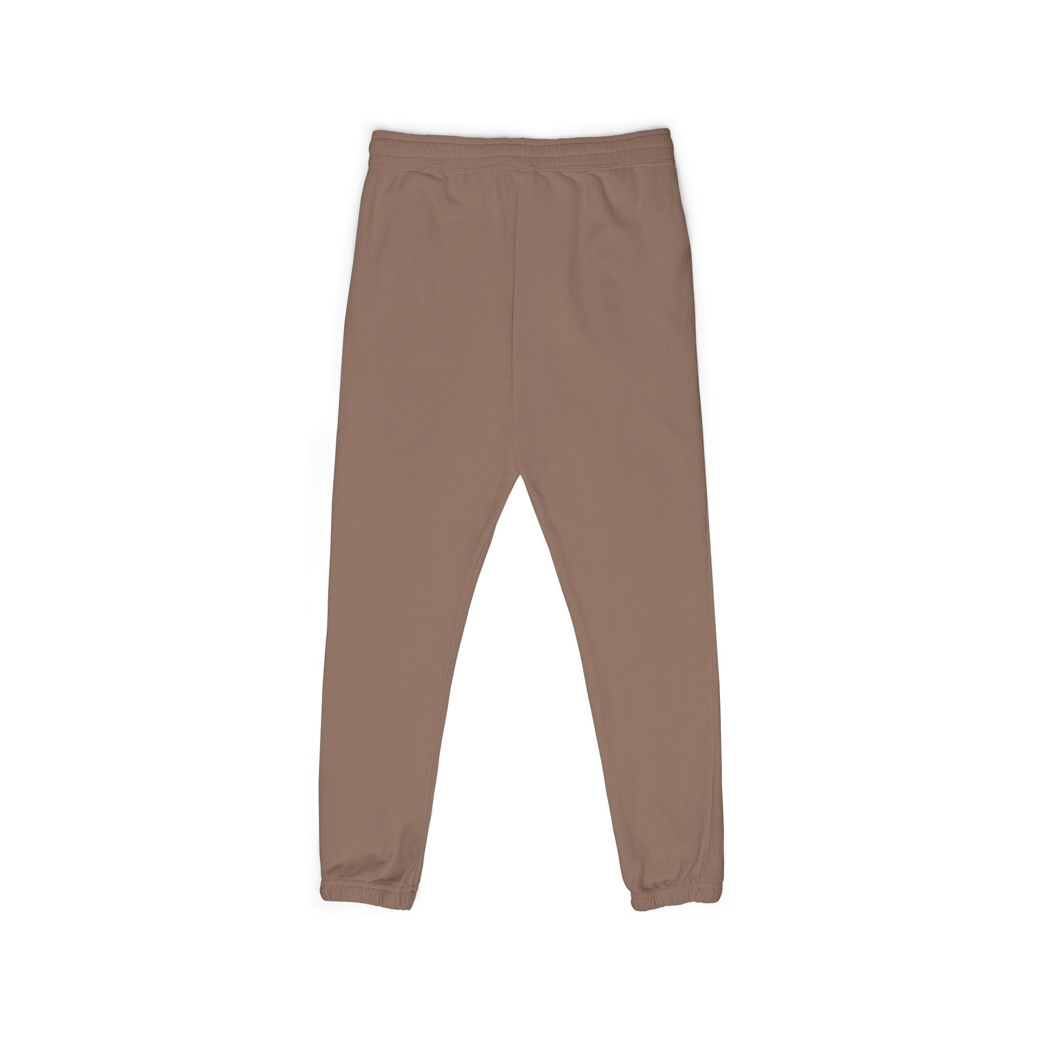 PLOTWIST Fleece Sweatpants — Garment-Dyed Cream Joggers with Vertical Floral Script