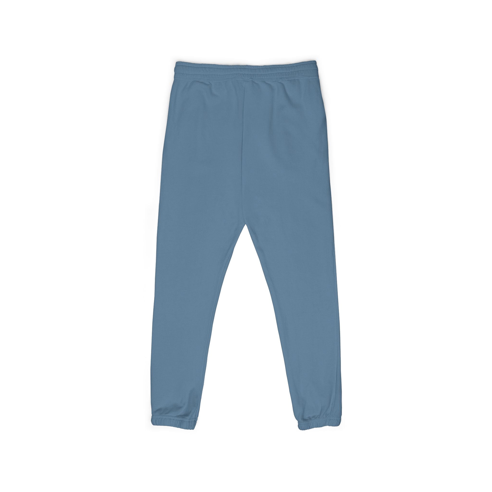 PLOTWIST Fleece Sweatpants — Garment-Dyed Cream Joggers with Vertical Floral Script
