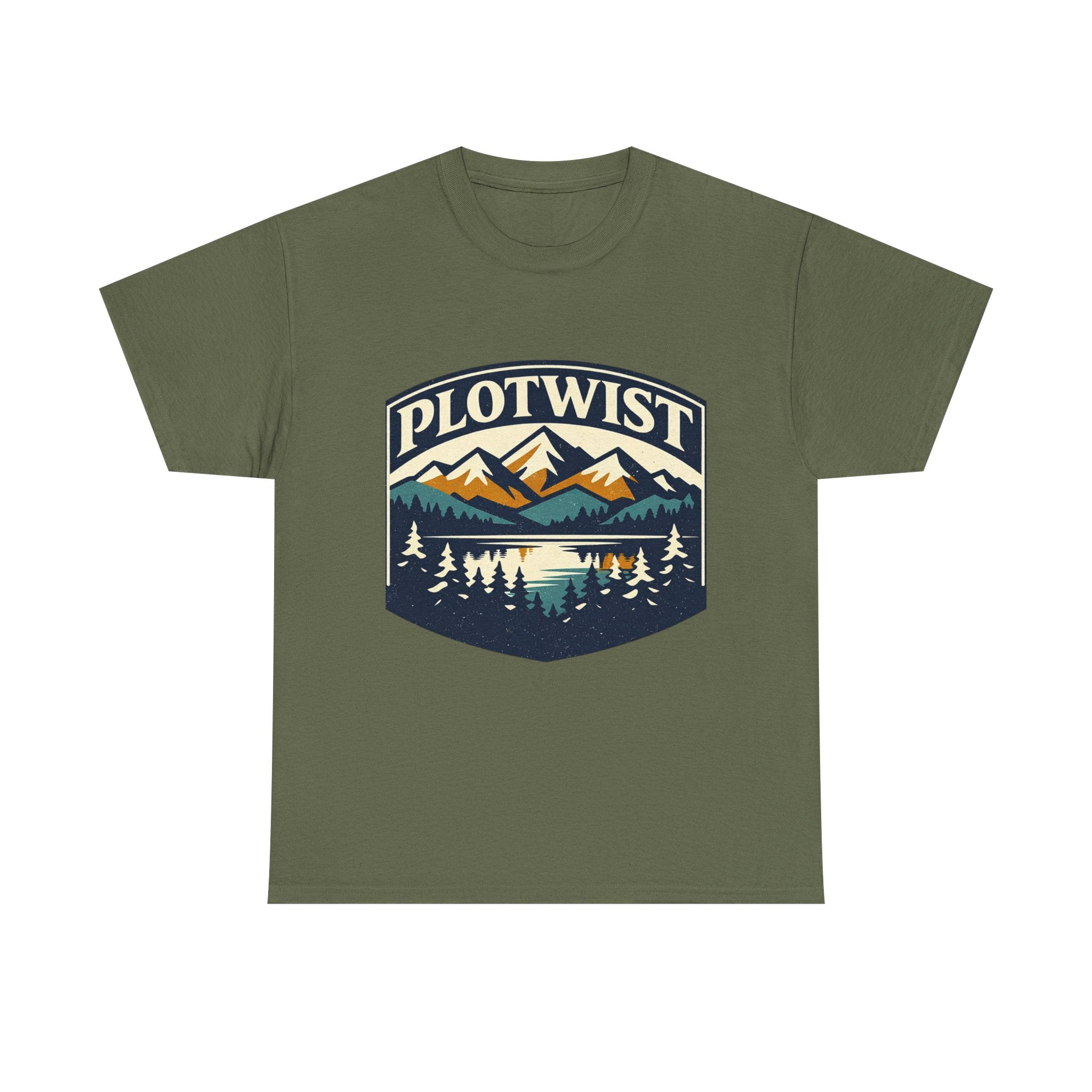 Plotwist Mountain Graphic Tee — Vintage Wilderness Camp Shirt