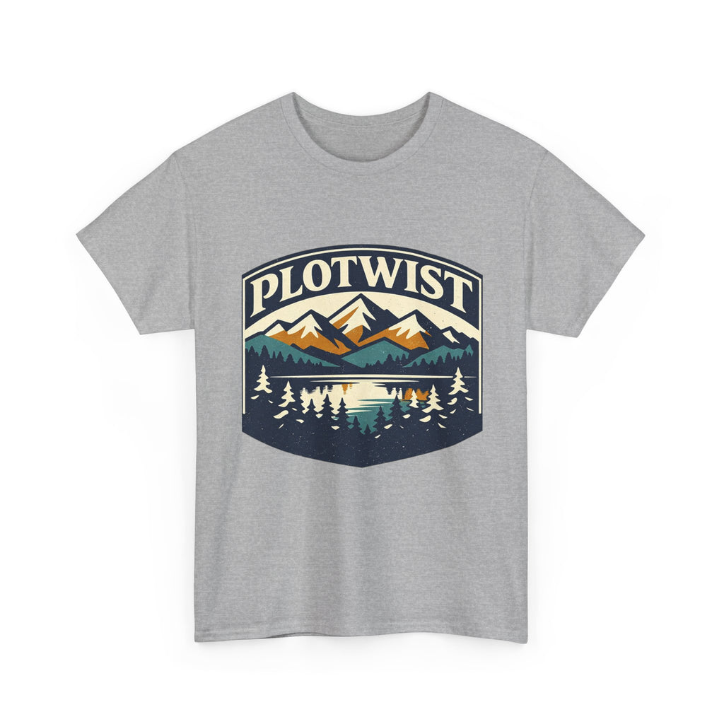 Plotwist Mountain Graphic Tee — Vintage Wilderness Camp Shirt