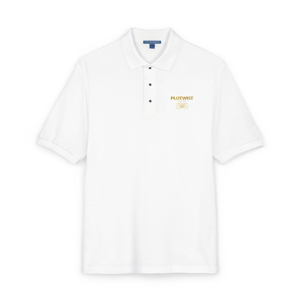 Embroidered Polo Shirt — Classic Gold ‘Island Life’ Chest Logo