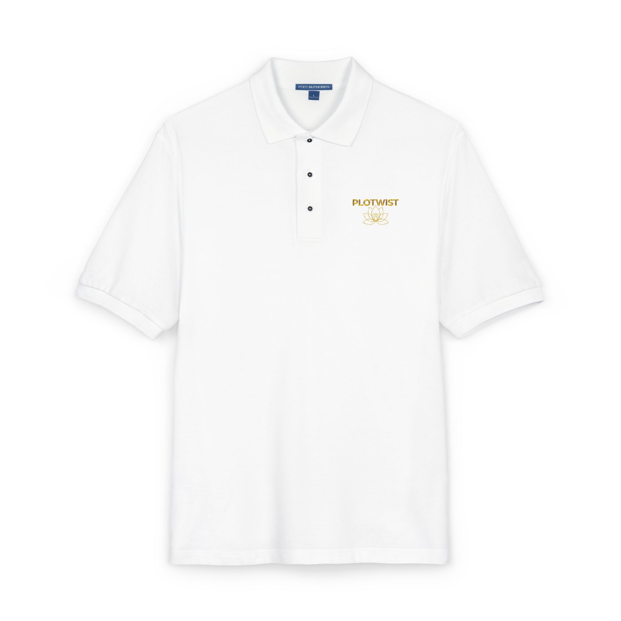 Embroidered Polo Shirt — Classic Gold ‘Island Life’ Chest Logo