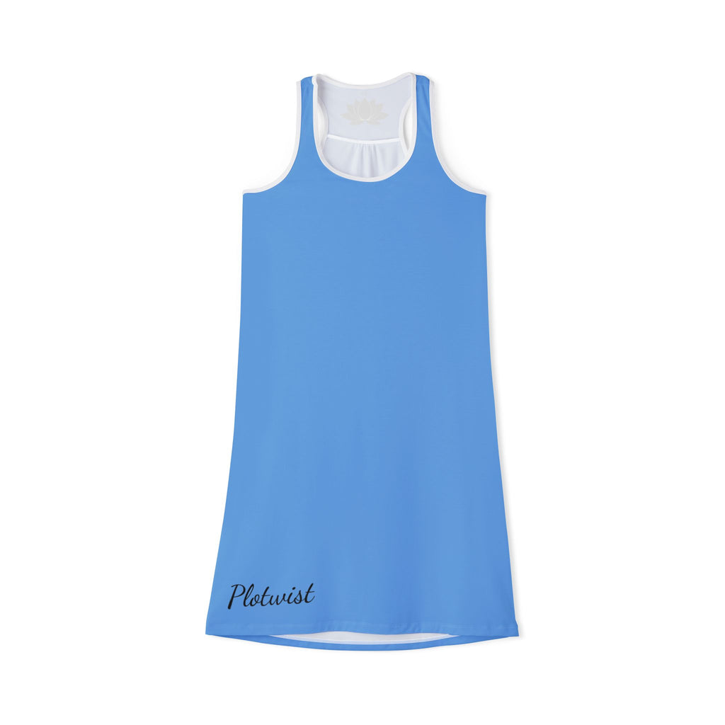 Blue Racerback Dress — Women's Lightweight AOP Summer Sundress