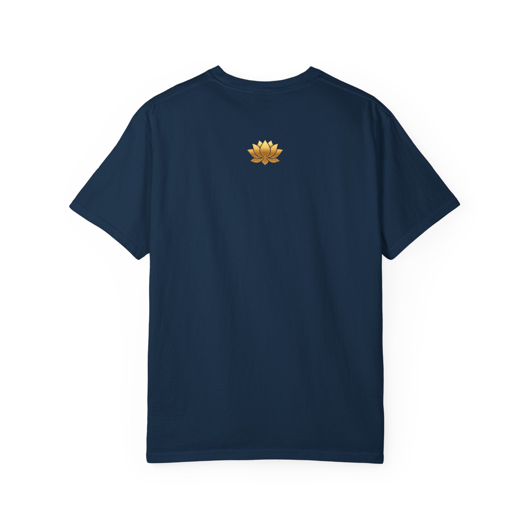 Plotwist Navy T‑Shirt — Gold Lotus Logo Tee