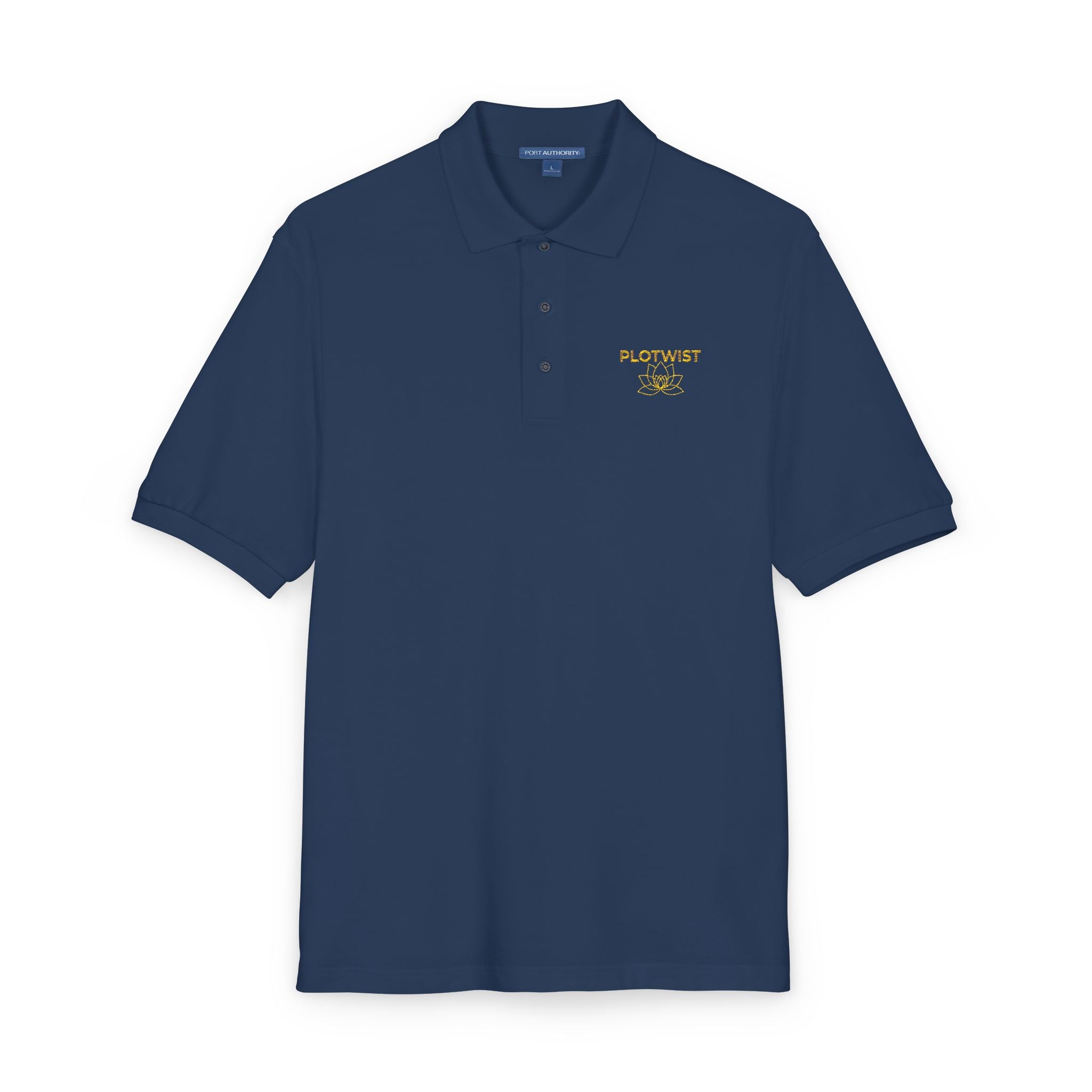 Embroidered Polo Shirt — Classic Gold ‘Island Life’ Chest Logo