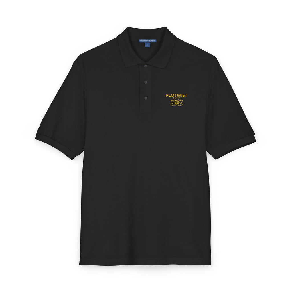 Embroidered Polo Shirt — Classic Gold ‘Island Life’ Chest Logo