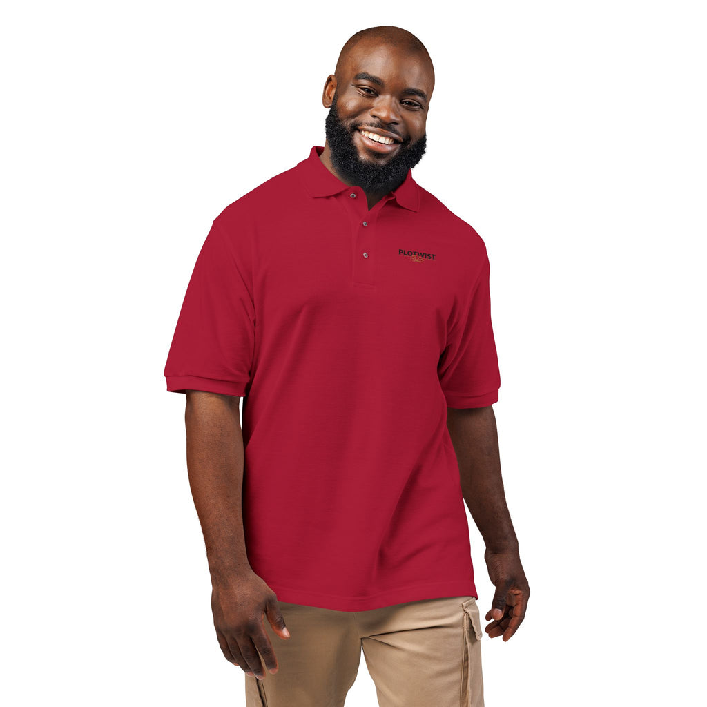 Embroidered Black Polo Shirt — Classic Logo Mintstitch