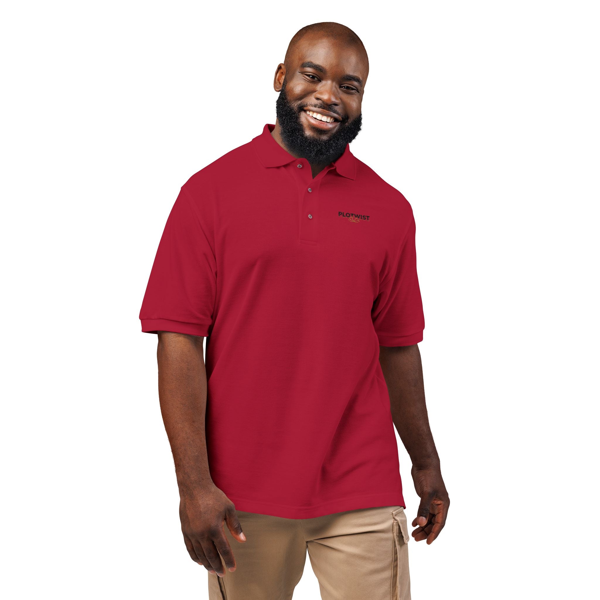 Embroidered Black Polo Shirt — Classic Logo Mintstitch