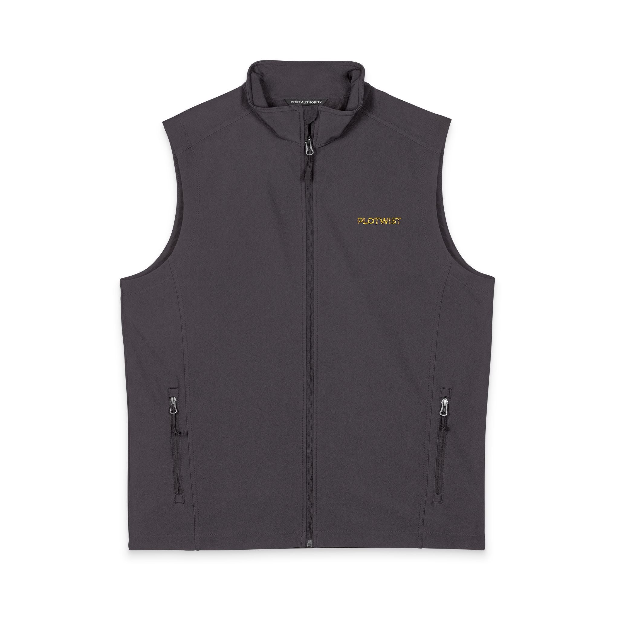 Embroidered Men's Soft Shell Vest - Lightweight Windproof Jacket