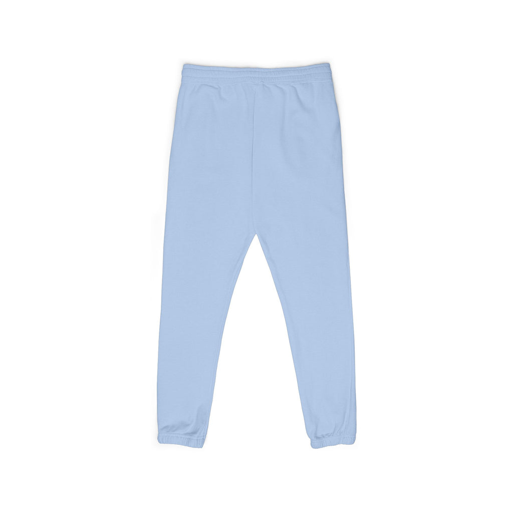 PLOTWIST Fleece Sweatpants — Garment-Dyed Cream Joggers with Vertical Floral Script