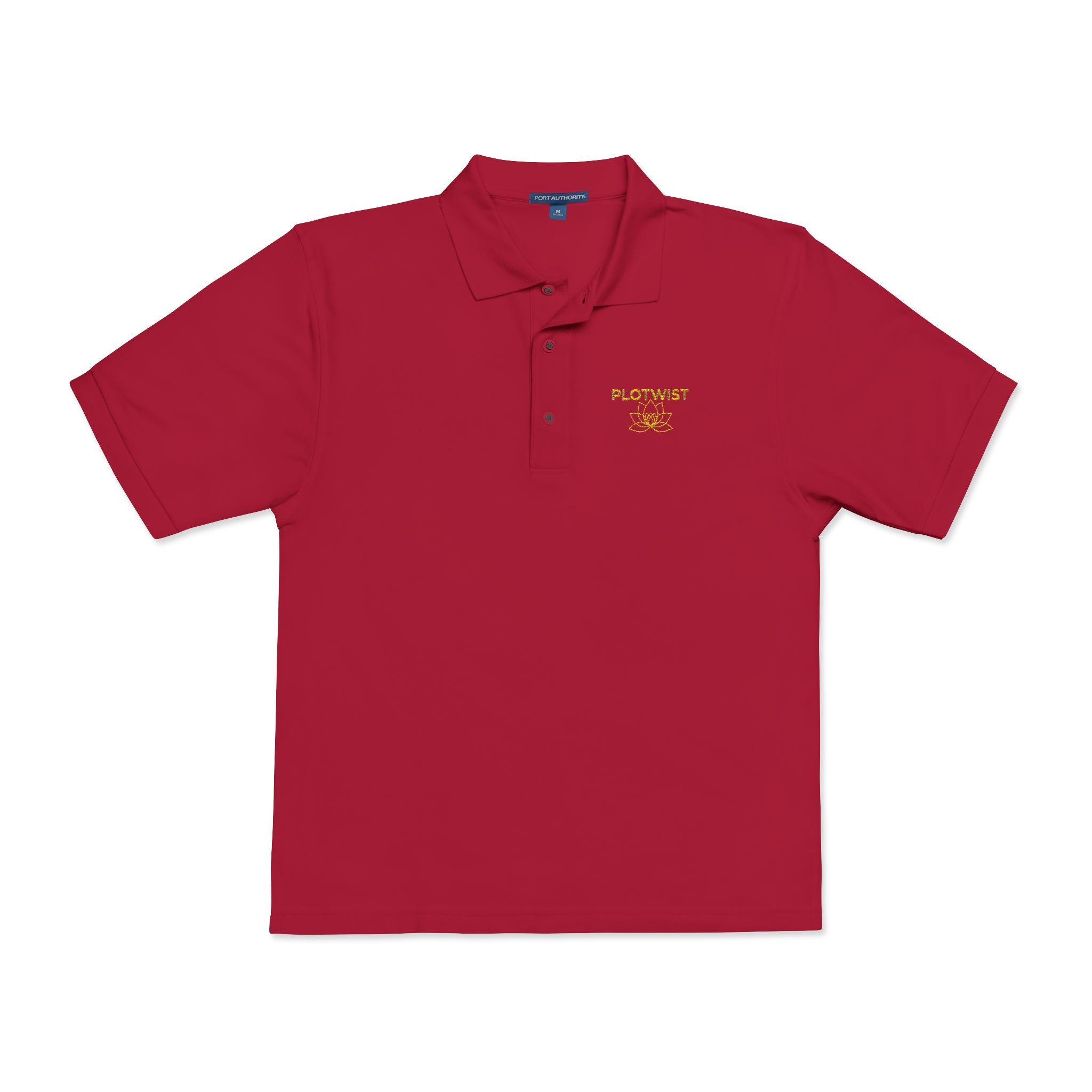 Embroidered Polo Shirt — Classic Gold ‘Island Life’ Chest Logo