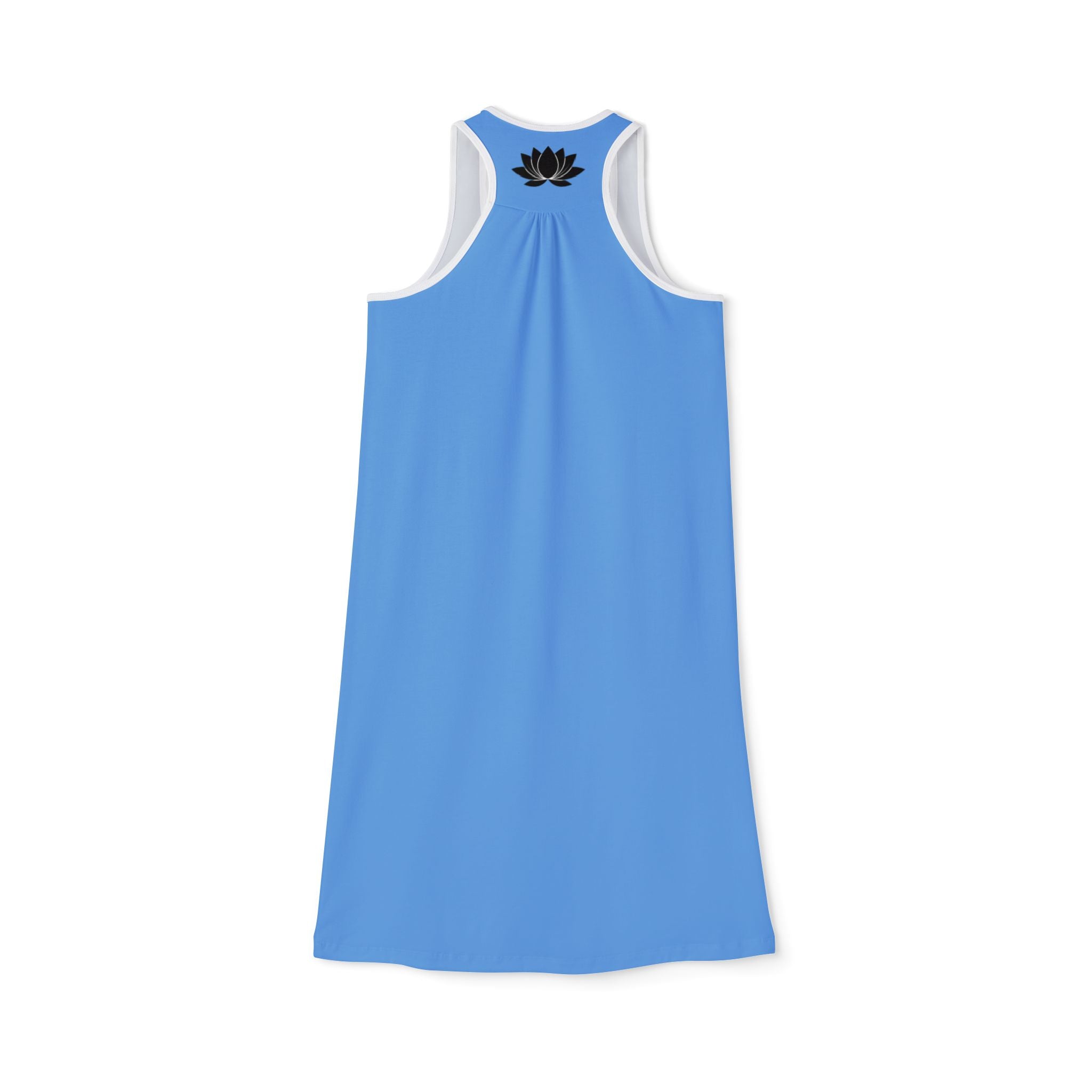 Blue Racerback Dress — Women's Lightweight AOP Summer Sundress