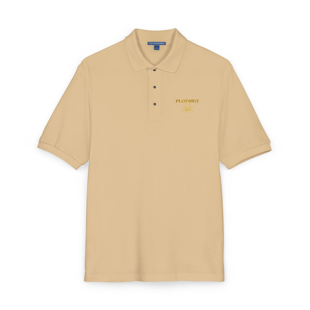 Embroidered Polo Shirt — Classic Gold ‘Island Life’ Chest Logo
