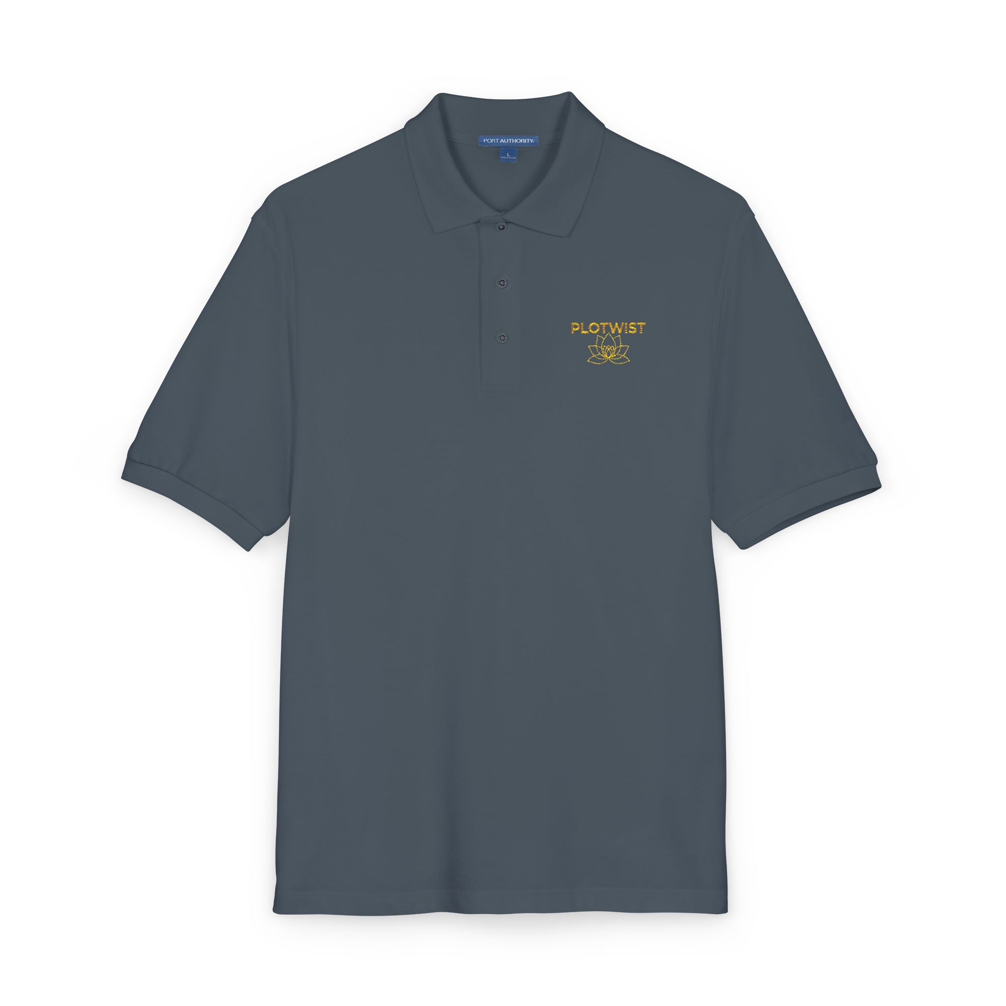 Embroidered Polo Shirt — Classic Gold ‘Island Life’ Chest Logo