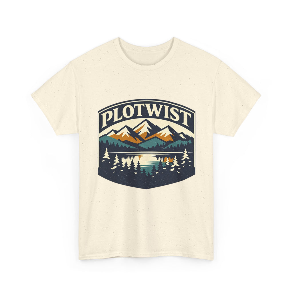 Plotwist Mountain Graphic Tee — Vintage Wilderness Camp Shirt