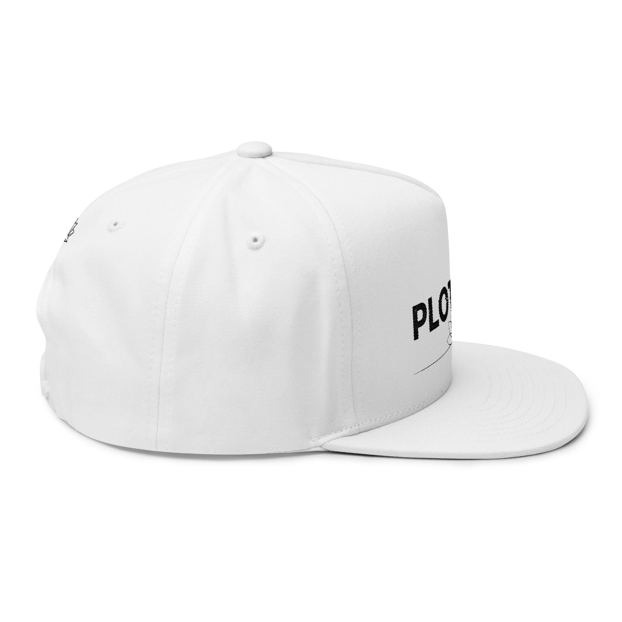 Plotwist Embroidered Flat Bill Cap — Minimal Logo Snapback Hat