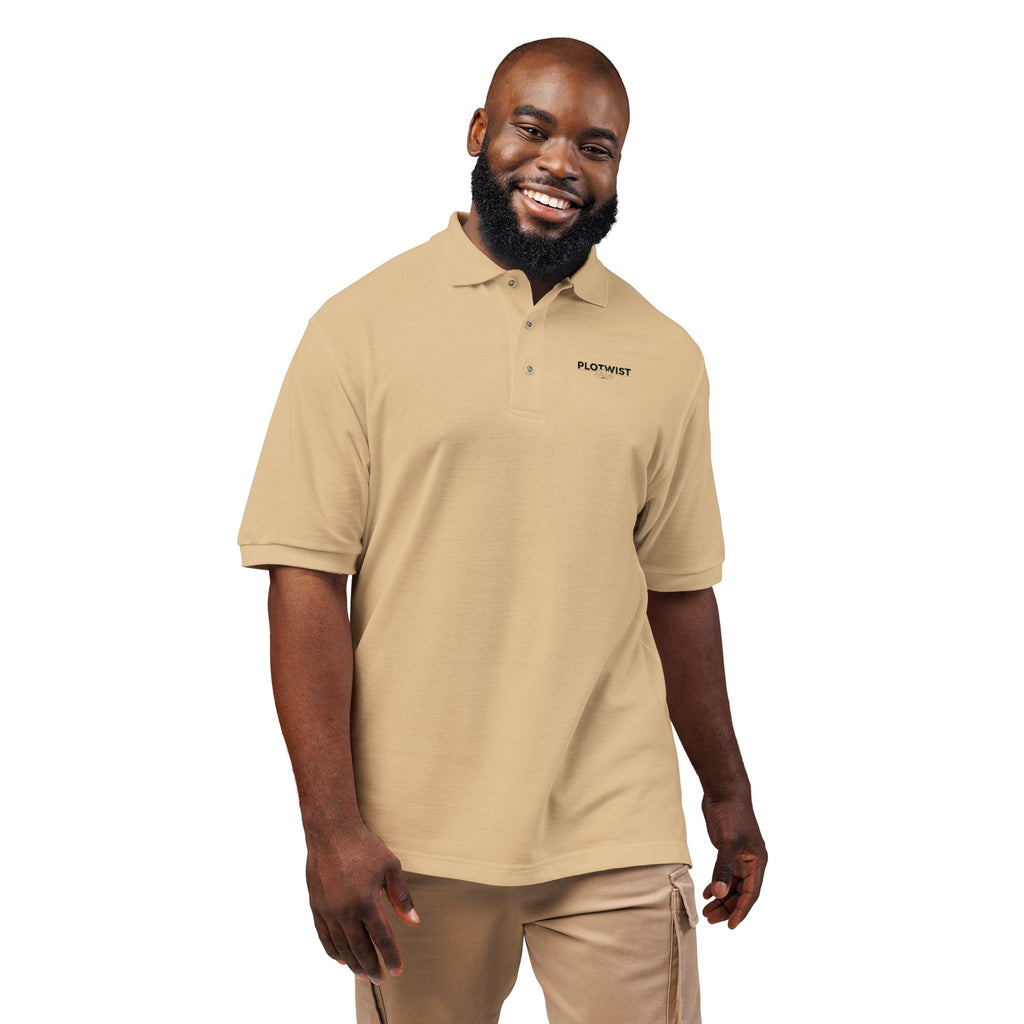 Embroidered Black Polo Shirt — Classic Logo Mintstitch