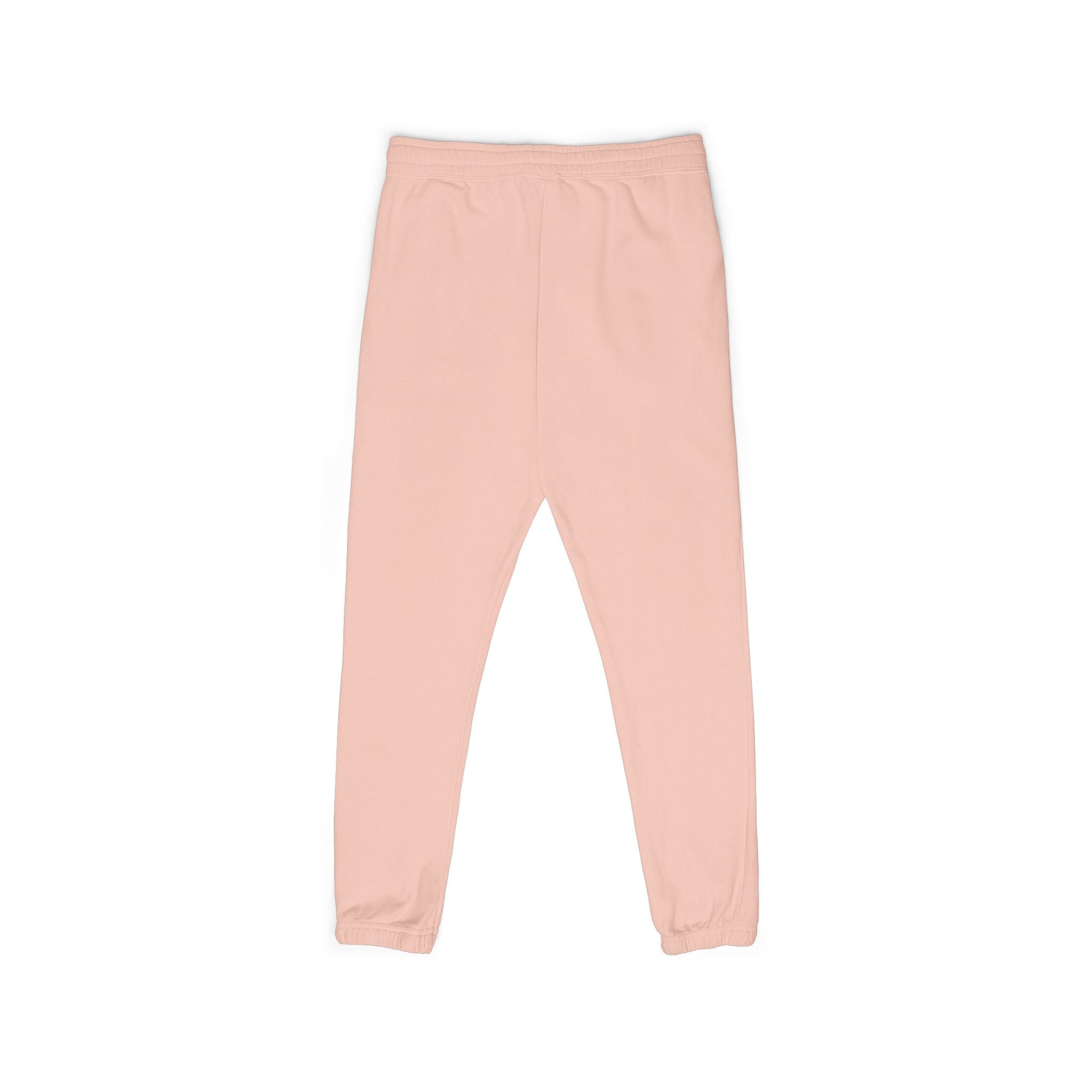 PLOTWIST Fleece Sweatpants — Garment-Dyed Cream Joggers with Vertical Floral Script