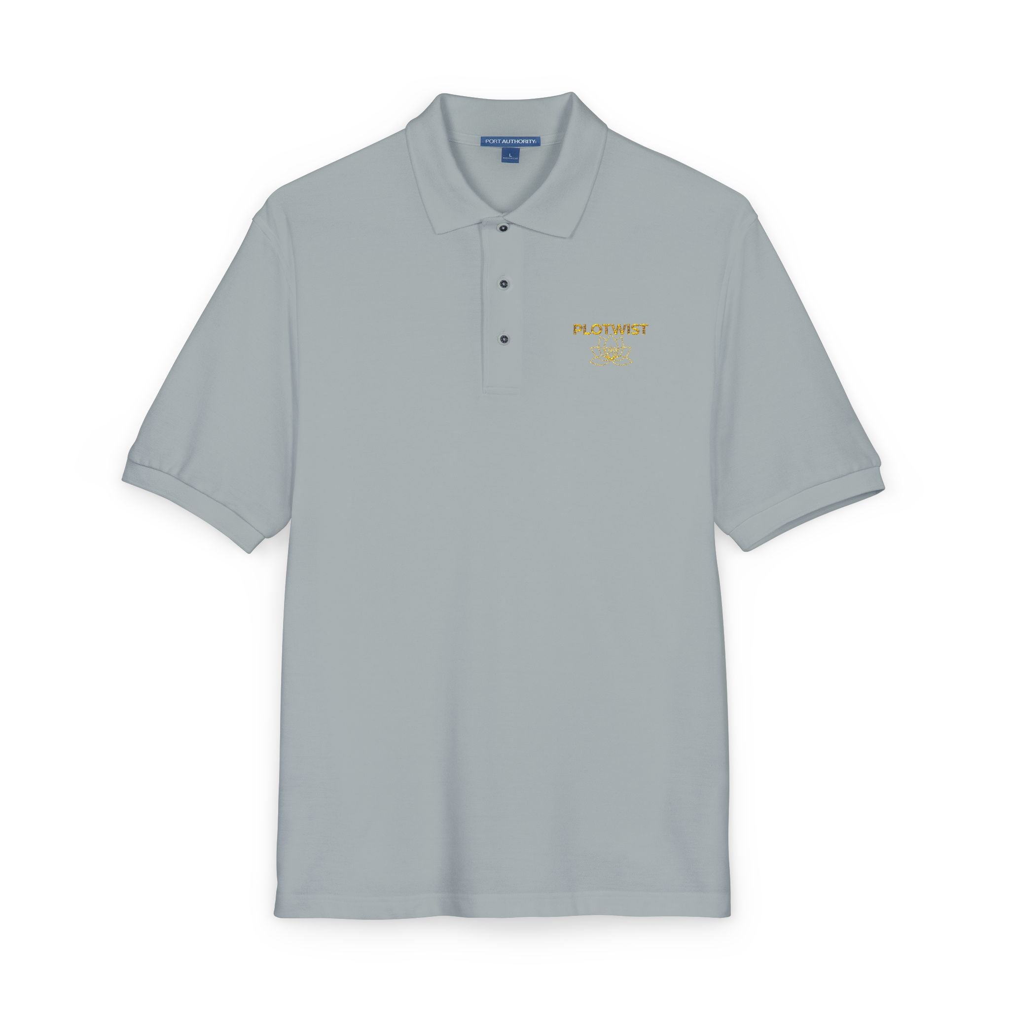 Embroidered Polo Shirt — Classic Gold ‘Island Life’ Chest Logo