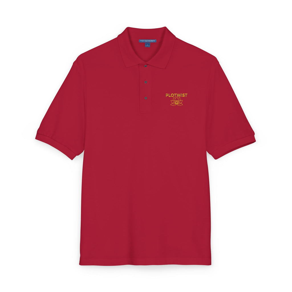 Embroidered Polo Shirt — Classic Gold ‘Island Life’ Chest Logo