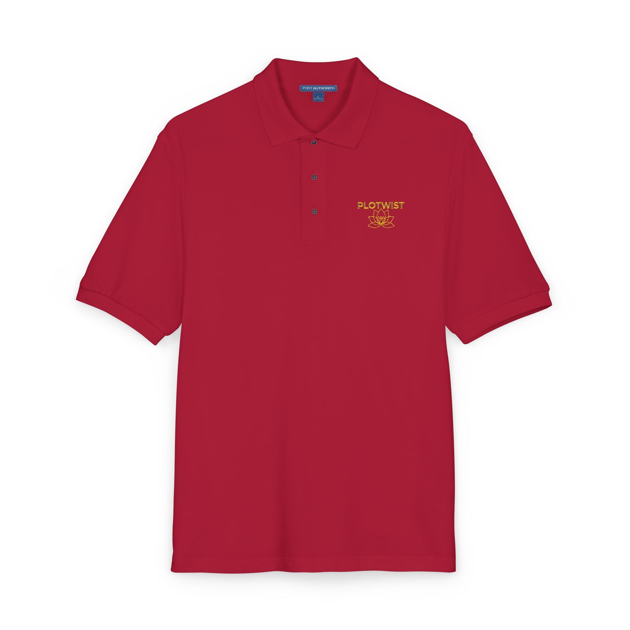 Embroidered Polo Shirt — Classic Gold ‘Island Life’ Chest Logo