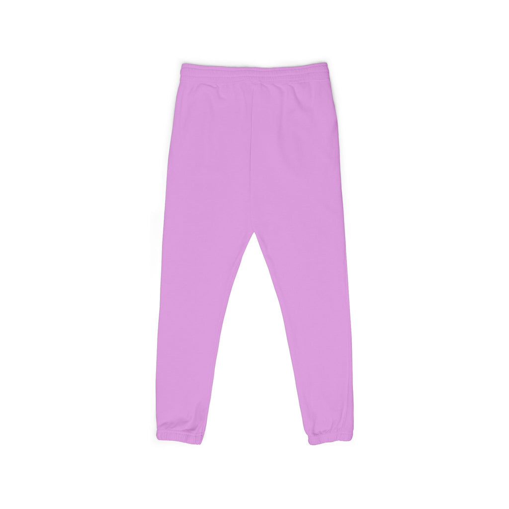 PLOTWIST Fleece Sweatpants — Garment-Dyed Cream Joggers with Vertical Floral Script