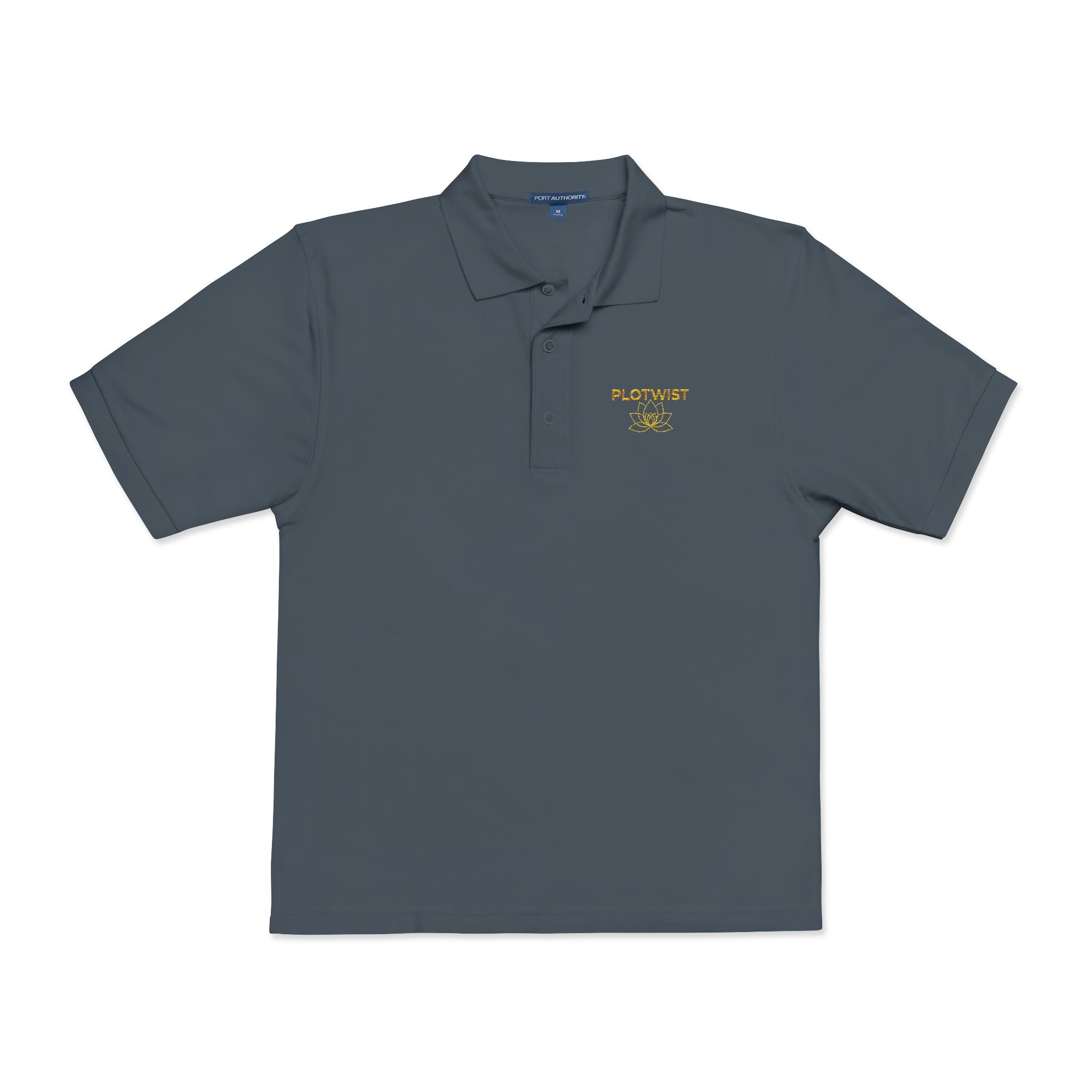 Embroidered Polo Shirt — Classic Gold ‘Island Life’ Chest Logo