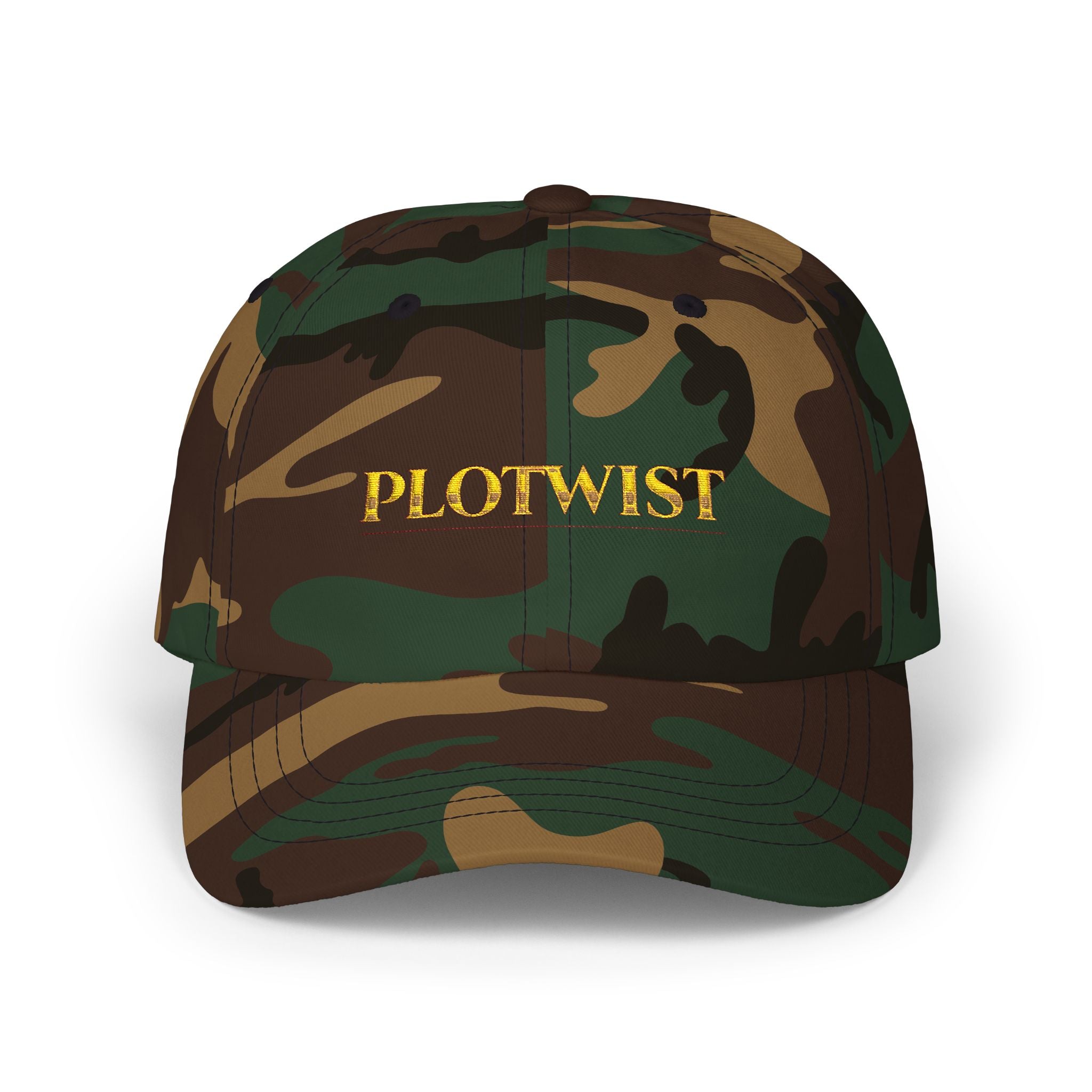 Dad Cap - 'PLOTWIST' Embroidered Camo Baseball Hat