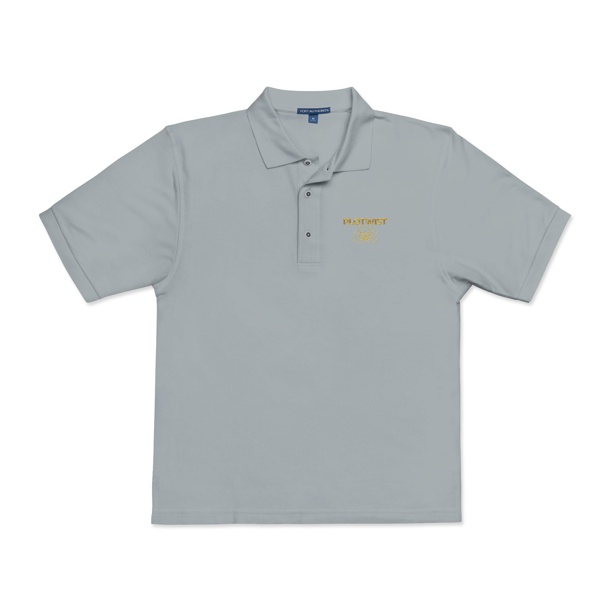 Embroidered Polo Shirt — Classic Gold ‘Island Life’ Chest Logo