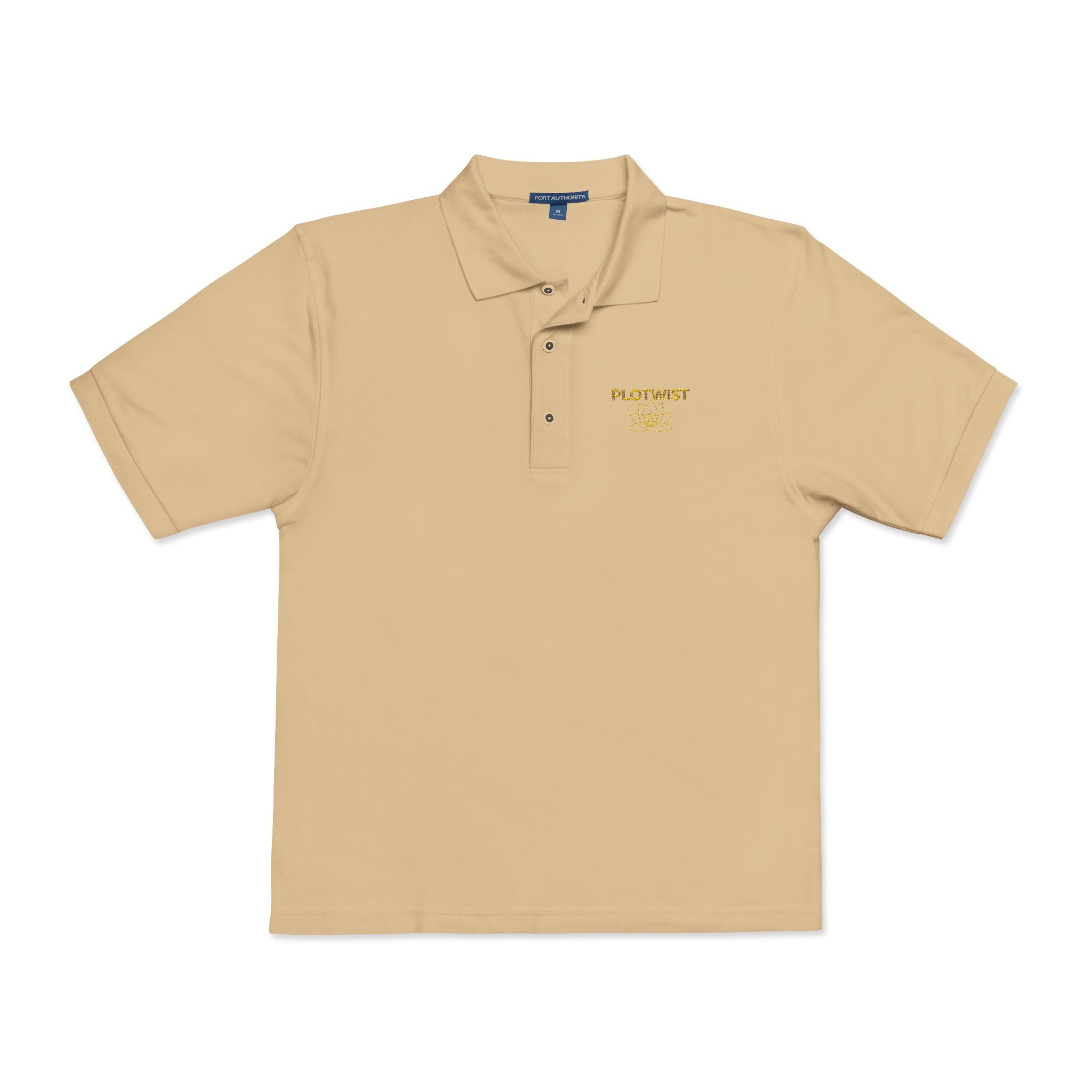 Embroidered Polo Shirt — Classic Gold ‘Island Life’ Chest Logo