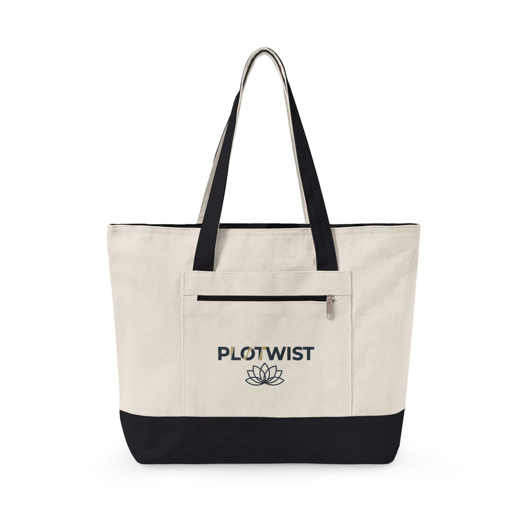 Canvas Zipper Tote Bag – 'Relentless' Vintage Ornamental Design