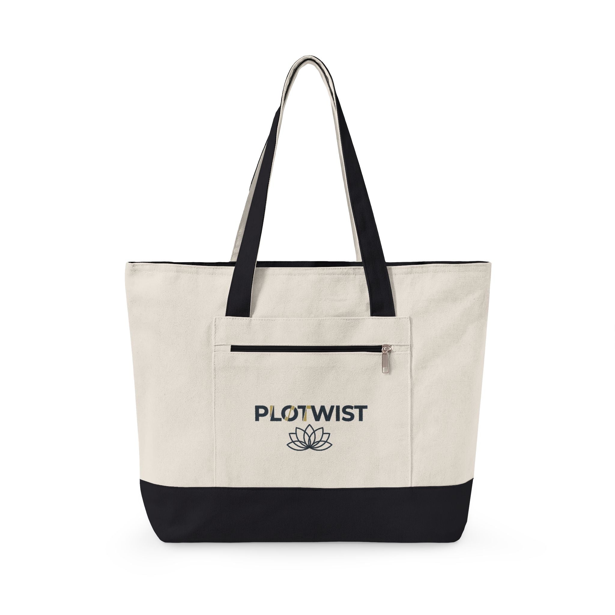Canvas Zipper Tote Bag – 'Relentless' Vintage Ornamental Design