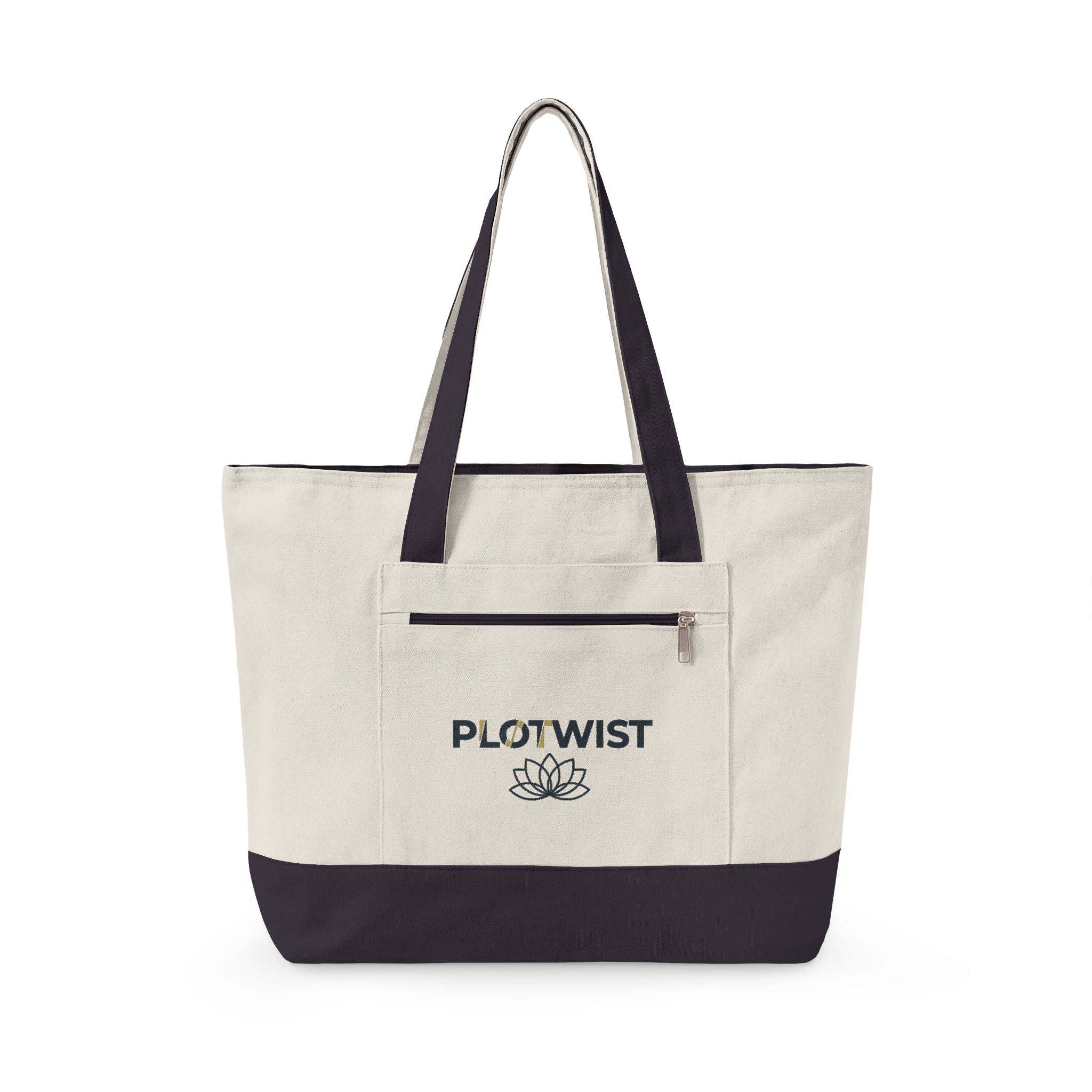 Canvas Zipper Tote Bag – 'Relentless' Vintage Ornamental Design