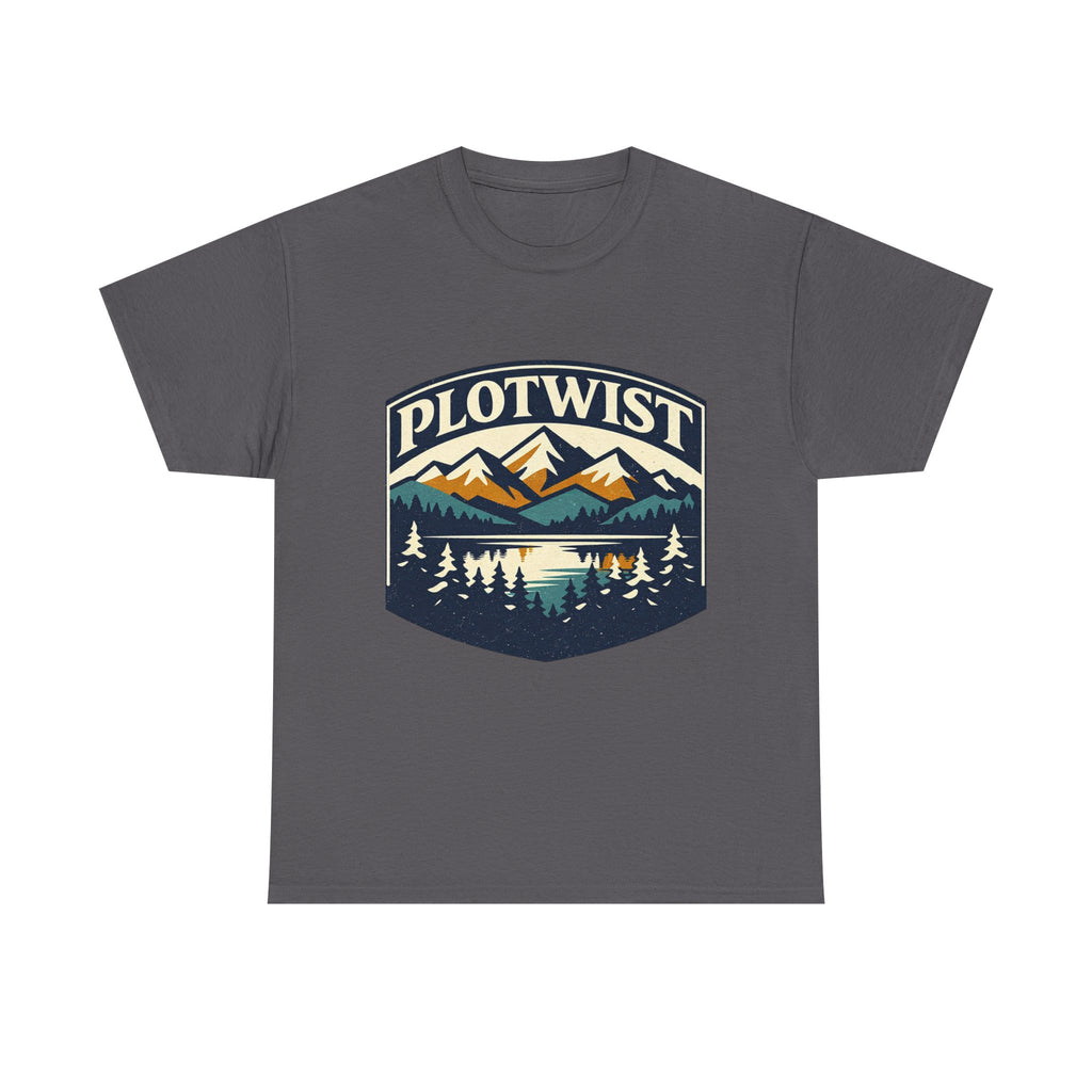 Plotwist Mountain Graphic Tee — Vintage Wilderness Camp Shirt