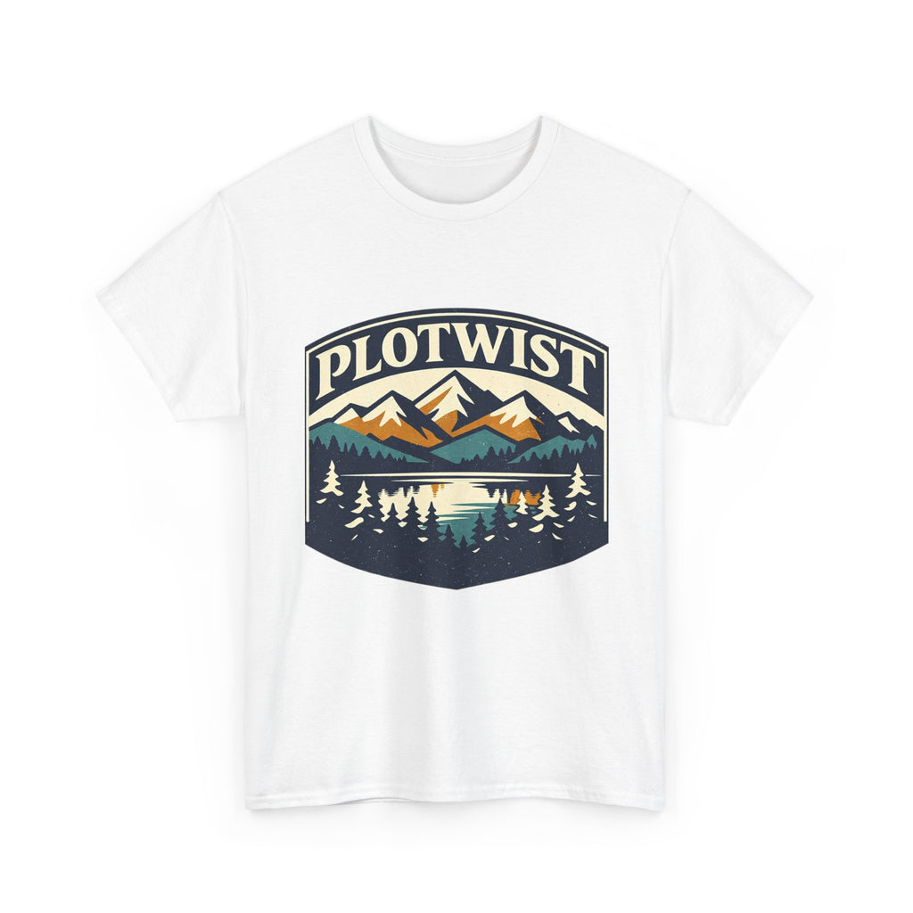 Plotwist Mountain Graphic Tee — Vintage Wilderness Camp Shirt