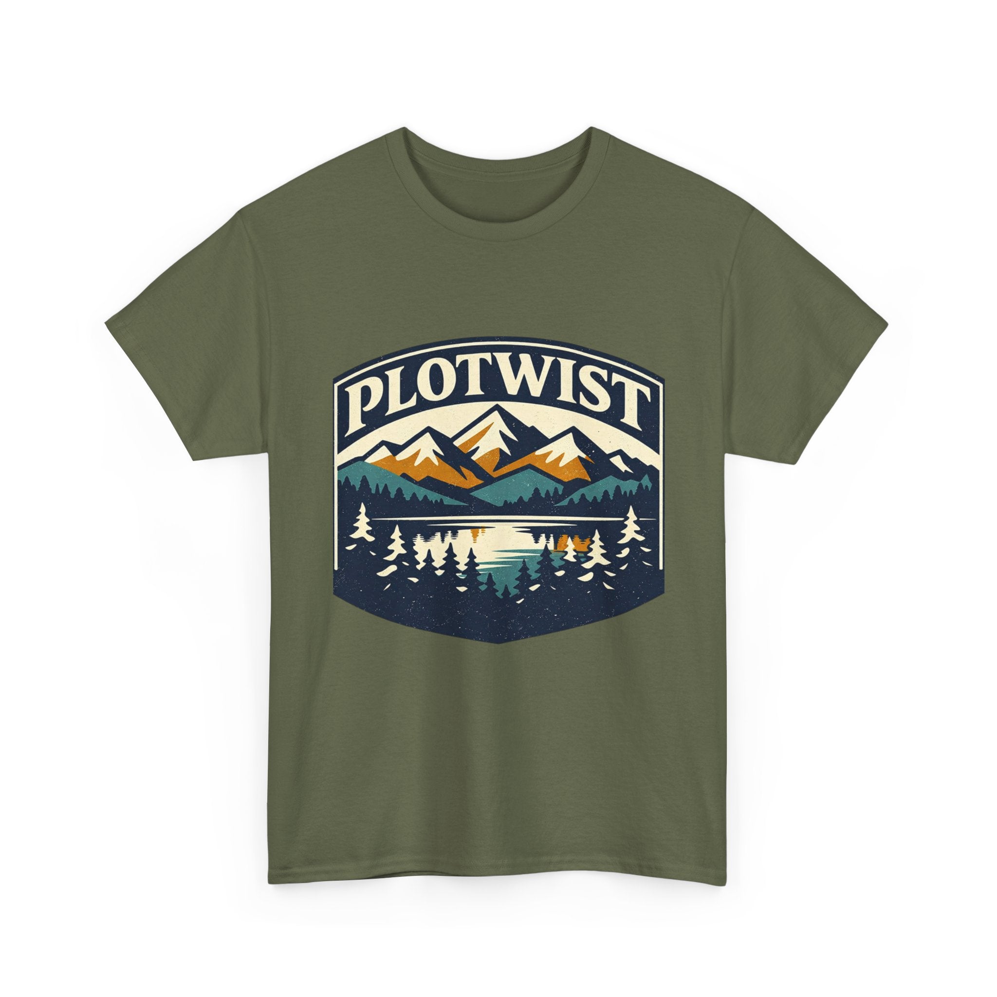 Plotwist Mountain Graphic Tee — Vintage Wilderness Camp Shirt