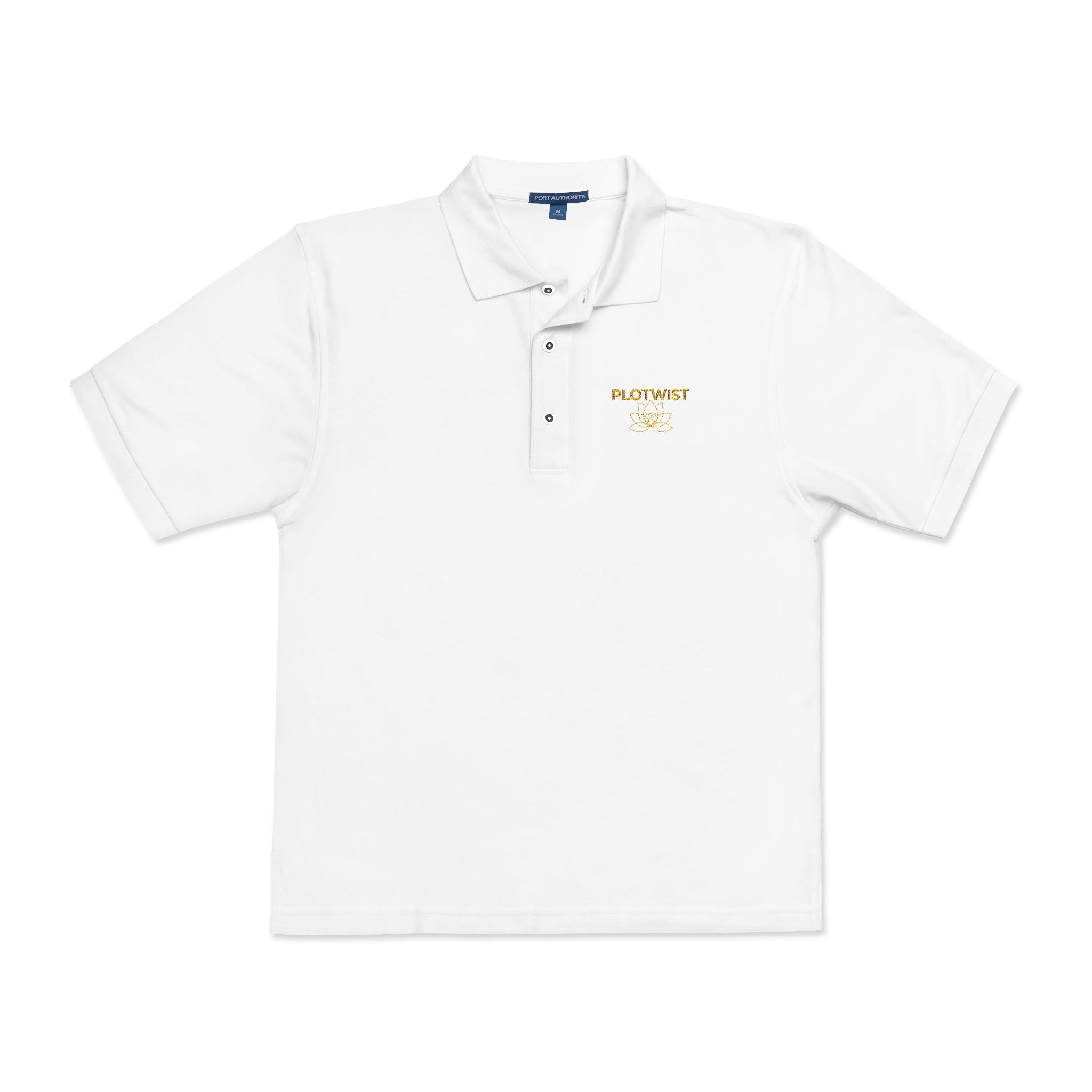 Embroidered Polo Shirt — Classic Gold ‘Island Life’ Chest Logo