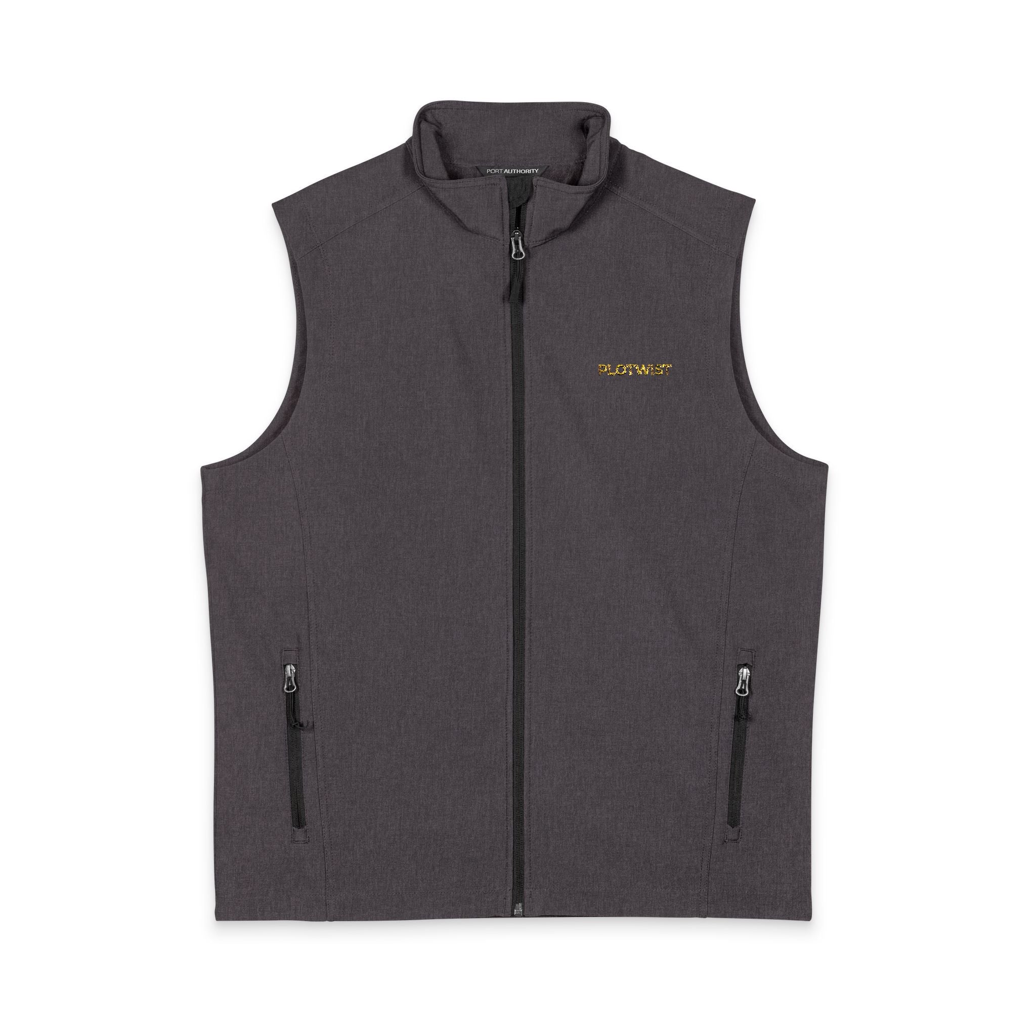 Embroidered Men's Soft Shell Vest - Lightweight Windproof Jacket